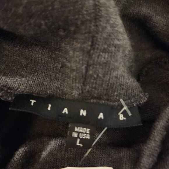 Tiana B. Women Dresses, NEW Charcoal Grey 3/4 Sleeve Mock Neck Knit Dress, Sz L - Picture 2 of 10